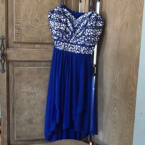 Gorgeous blue and silver sequin formal dress